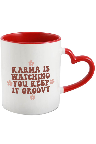 StoryGift Romania Cana Cu Floricele Si Mesajul "karma Te Priveste. Fii Grozav...