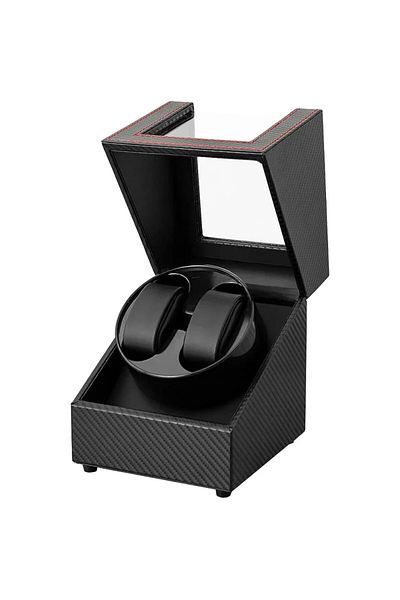 iUni Automatic Watch Winder Box, Watch Winder 2, Black Carbon
