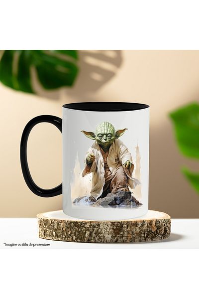 StoryGift Romania Mug With Yoda, Star Wars, Rocks, Lake, Water, SF, Master, Jedi, Multicolor 330 ml, With