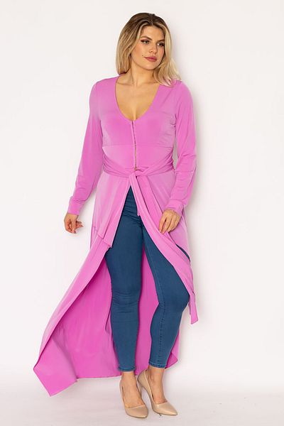 Şans Tekstil Women's Lilac Agraffiti Buttoned Asymmetrical Cut Cape 26A16340Lila