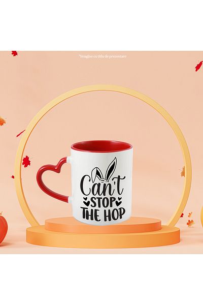 StoryGift Romania Mug with rabbit ears and the message "Can't stop the hop" - you can't stop the hop, With ,STG.
