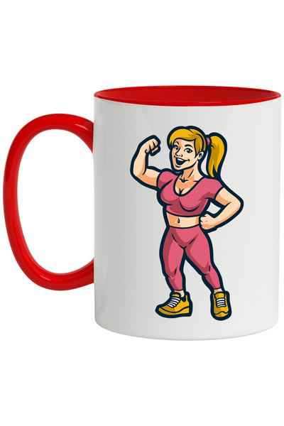 StoryGift Romania Cana Cu Femeie, Sala, Gym, Sport, Echipament, I, Multicolor 330 Ml, Cerami, Cu ,stg