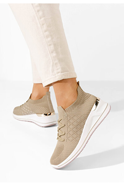 B T Shoes Khaki dámské tenisky na klínku Uvesa