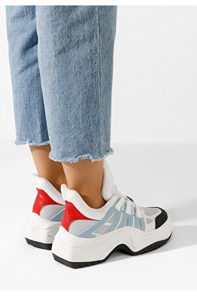 B T Shoes Bílé dámské tenisky na platformě Alessia B