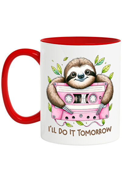 StoryGift Romania Cana Cu Animalul Sloth/lenes Cu Mesajul "i'll Do It Tomorro...