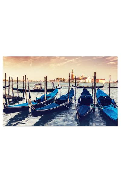 StoryGift Romania Tablou Canvas: Gondole In Lumina Apusului La San Giorgio Ma...