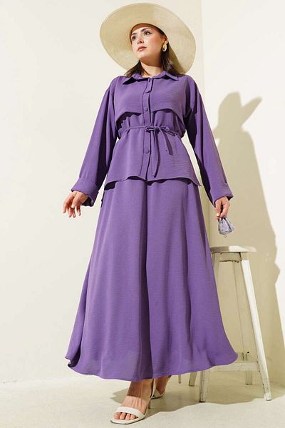 modasindoma Women's Piece Detailed Ayrobin Suit with Belt