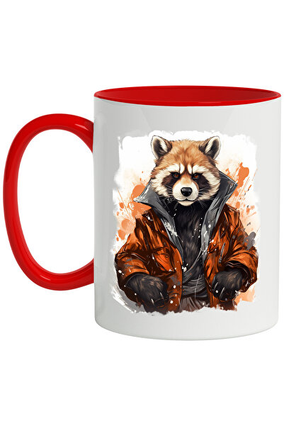 StoryGift Romania Cana Cu Raton, Jacheta, Haine, Animal, Fantasy, Gheare, Multicolor 330 Ml, Ceram, Cu ,stg