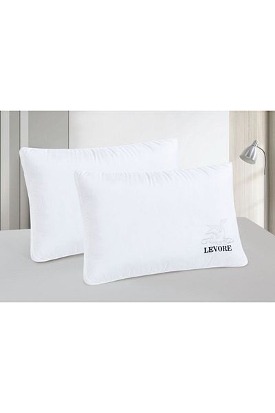 HOURS Livori Hotel Pillowcase Set, 2 Pieces, Embroidered on the Sides, 1400g x 2