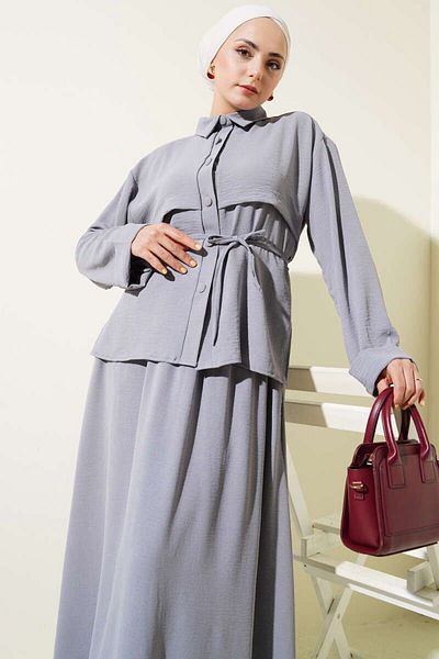 modasindoma Women's Piece Detailed Ayrobin Suit with Belt