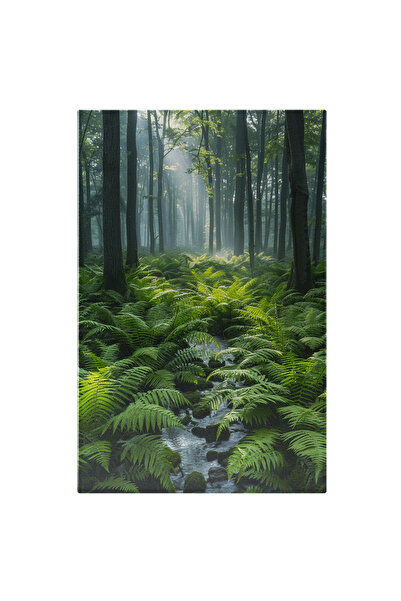 StoryGift Romania Tablou Canvas: Apa Din Junglă Acoperită Cu Ferigi Mișcătoar...
