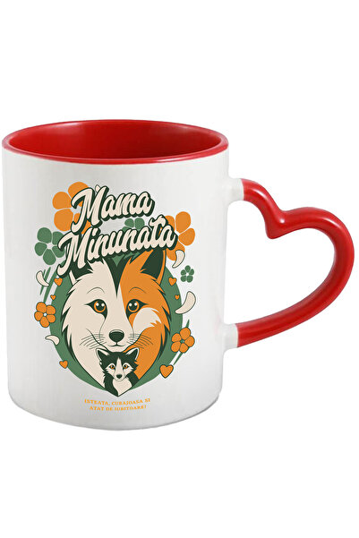 StoryGift Romania Cana Lupoaica Cu Pui Familie Text Mama-minunata, 330ml, Cer...