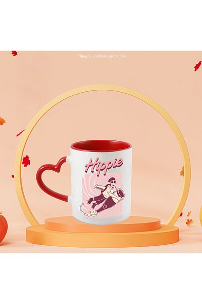 StoryGift Romania Hippie Mug Coloring the World with Kindness Man on a Rocket, 330ml, Ceramic with Handle I, With, STG