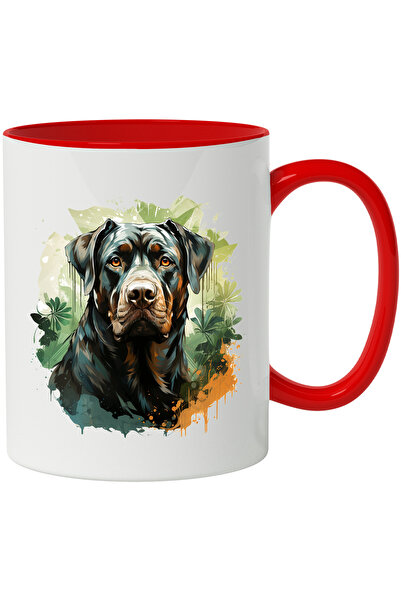 StoryGift Romania Cana Cu Catel, Jungla, Vegetatie, Frunze, Plante, Animal, Multicolor 330 Ml, Cer, Cu ,stg