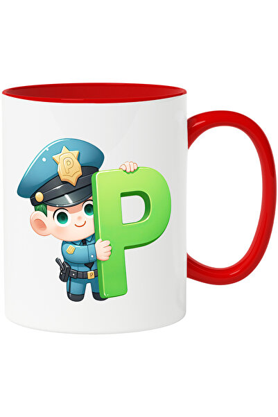StoryGift Romania Cana Cu Un Politist Care Tine Litera "p" | Ilustratie | Sco...
