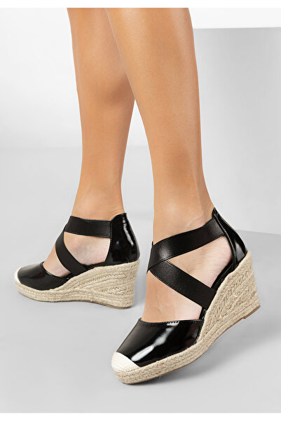 B T Shoes Sandale Cu Platforma Tip Espadrile Rosaria Negre