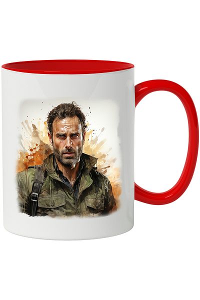 StoryGift Romania Mug With Rick Grimes, Fictional Character, TWD, Zombie, TV Series, Multicolor 330 ml,, With