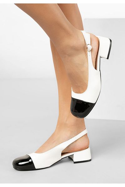 B T Shoes Charissa Slingback Shoes White