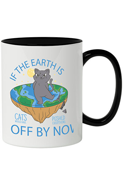 StoryGift Romania Cana Cu Mesaj Amuzant, Pisica, Pamant, Plat, Stele, Luna, M...