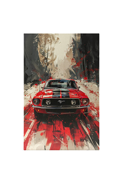 StoryGift Romania Tablou Canvas Iubitorii De Masini De Colectie, Masina Rosie...