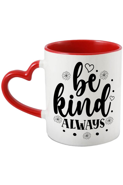StoryGift Romania Cana Cu Inimioare Si Floricele Cu Textul "be Kind. Always" ...