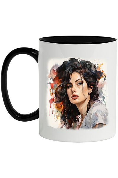 StoryGift Romania Mug With Amy Winehouse, Singer, Artist, Celebrity, Multicolor 330 ml, Wax, With
