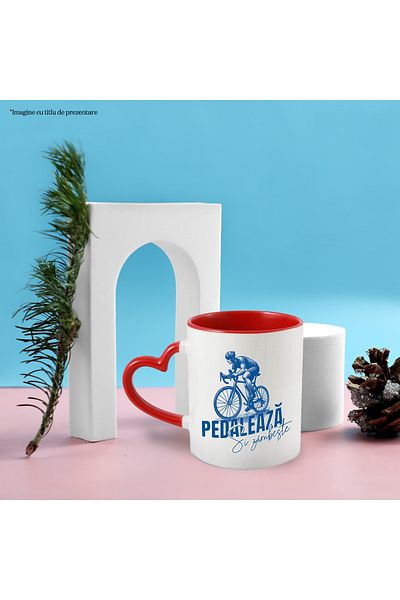 StoryGift Romania Mug man on bike pedaling and smiling outdoor sport, 330ml, Ceramic c, Cu, STG