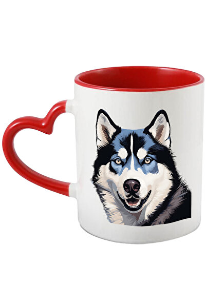StoryGift Romania Cana Cu Un Caine Husky Vesel, Ilustratie, Jucaus, Animal De...
