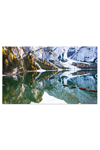 StoryGift Romania Tablou Canvas Lago De Braies In Culorile Toamnei O Incursiu...