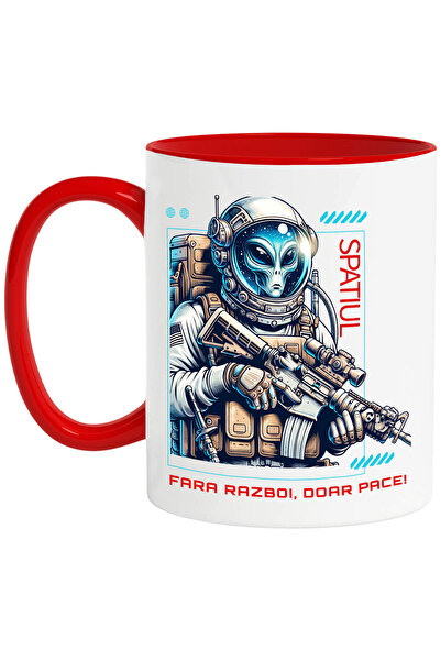 StoryGift Romania Cana Cu Extraterestru In Costum Spatial Cu Arma Text Fara R...