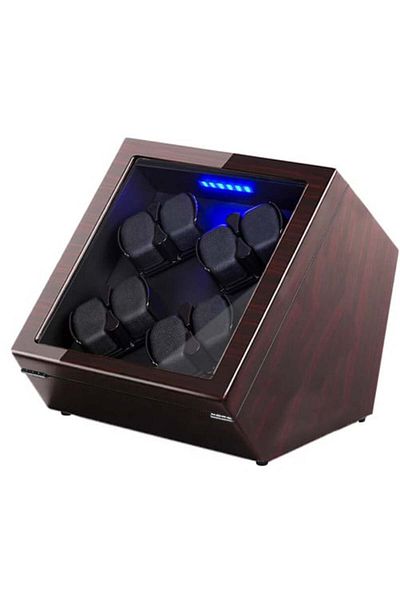 iUni Cutie automată pentru înfășurarea ceasurilor, înfășurare ceasuri 8 mahon-negru