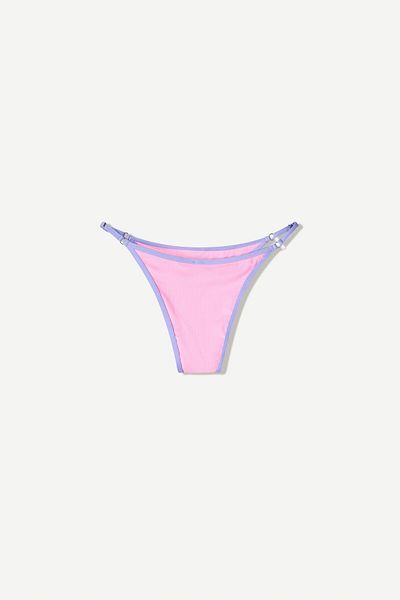 Bershka Contrast rib bikini bottoms
