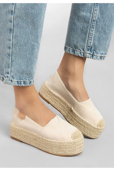 B T Shoes Laguna Platform Espadrilles Beige