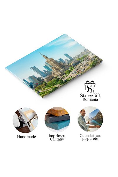 StoryGift Romania Tablou Canvas Palatul Culturii Din Varsovia Varsovia, Polonia, Arhitectura, Zgariere-nori, Capi
