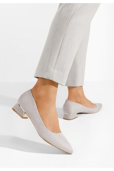 B T Shoes Lexie Grey Low Heel Shoes