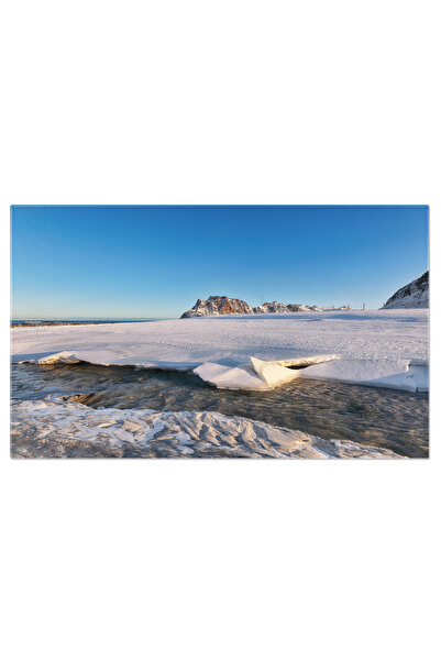 StoryGift Romania Tablou Canvas Priveliste Iarna Incitanta Pe Plaja Uttakleiv...