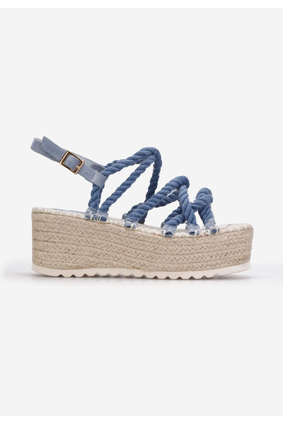 B T Shoes Modré dámské espadrilky Apia