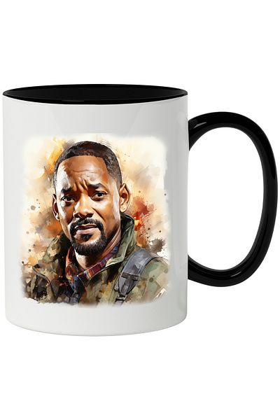 StoryGift Romania Mug With Will Smith, Actor, Rapper, Celebrity, Movies, Multicolor 330 ml, Ceramics, With