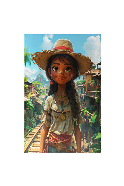 StoryGift Romania Tablou Canvas: Mikaela Doamna De Pe Șine Cu Pălărie De Paie...