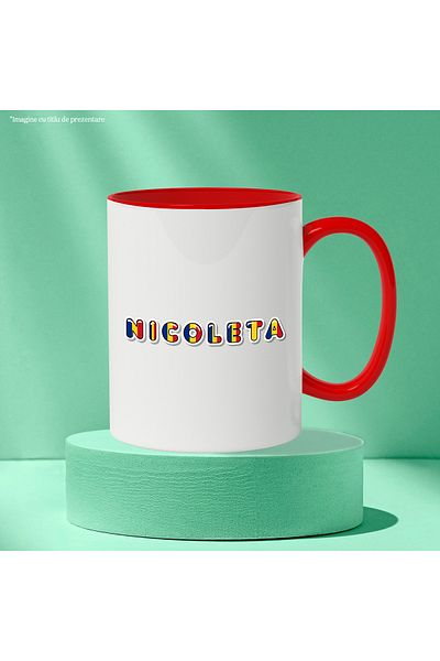 StoryGift Romania Mug With Name Nicoleta, Romania, Supporter, Romanian Flag, Patriot, 330ml, Ce, Cu, STG