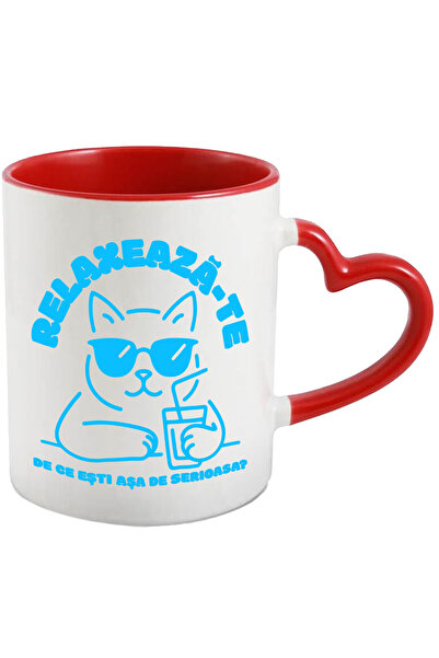 StoryGift Romania Cana Pisica Cu Ochelarii De Soare Si Bautura Racoritoare, T...