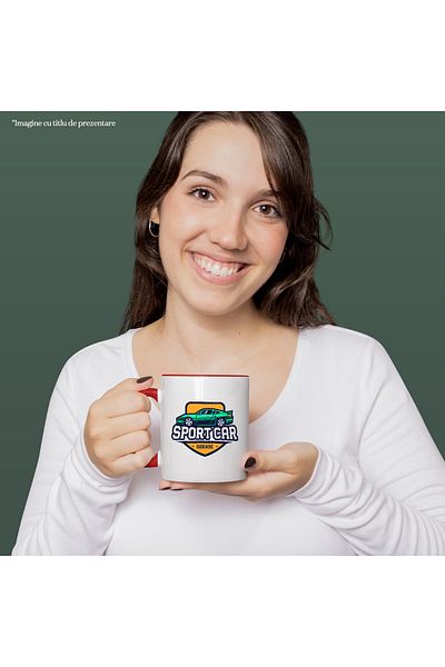 StoryGift Romania Mug With Message In English Sport Car Garage, Car, Emblem, Multicolor 330 ml, C, Cu,STG