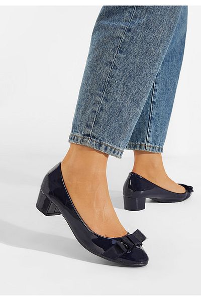 B T Shoes Pantofi Cu Toc Lacuiti Navy Carasca