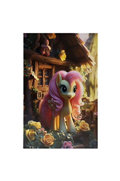 StoryGift Romania Tablou Canvas: Ponei Alb Puiul De Ponei Prin Preajma Cabane...