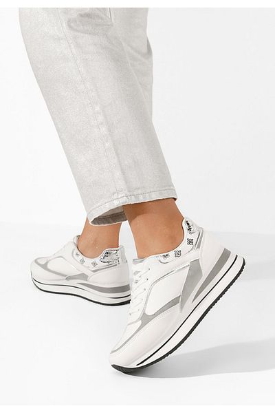 B T Shoes Sneakers Cu Platforma Aralda Albi