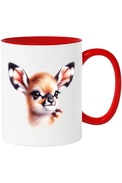 StoryGift Romania Mug with a baby deer | illustration | curious | looking into the distance | childhood, With