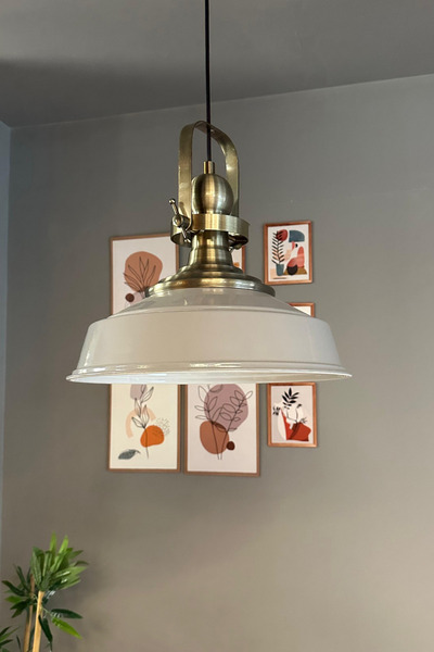 Bamyum Carmelo Gri Renk Asaletli Tekli Avize Eskitme Başlık Sarkıt Lamba Salon Aydınlatma