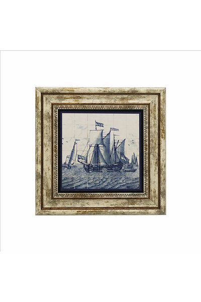 Sadrazam Natural Stone Painting with Dutch Pattern Print (25 X 25 Kd-98)