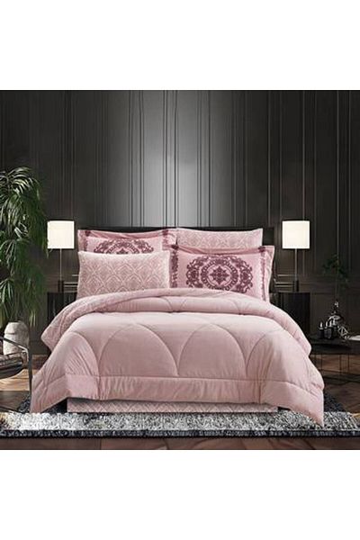 Pearrlla Perla Home Velvet Double Set, 6 Pieces - Fixed Filling
