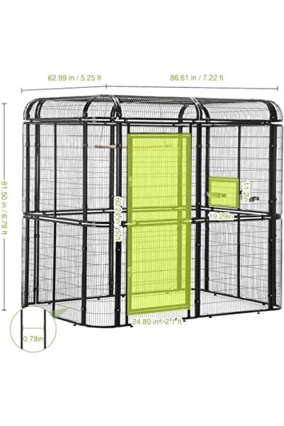 Egardenkart Aviary Large Walk-in Bird Cage - Durable Pet House Birdcage (Black)